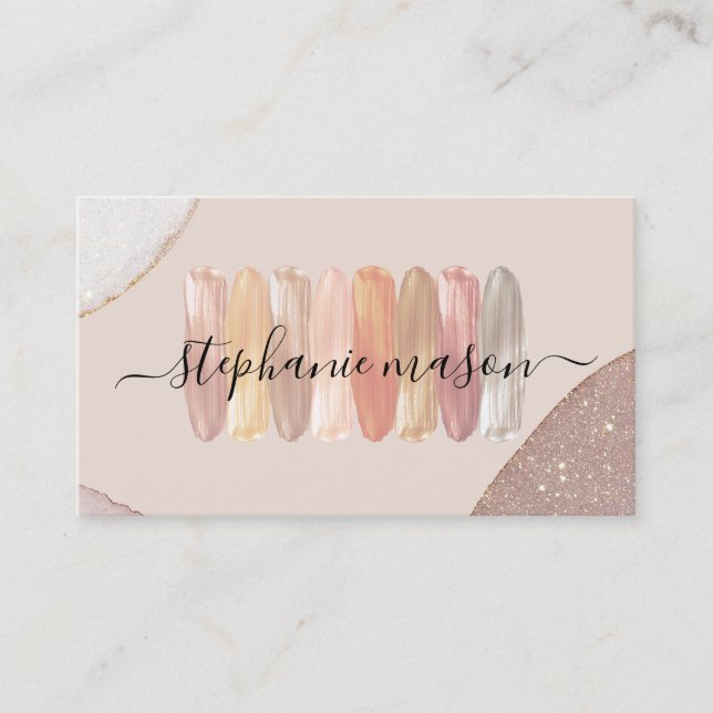 Carte De Visite Maquillage Artiste Nuances Moderne Glitterie (Devant)