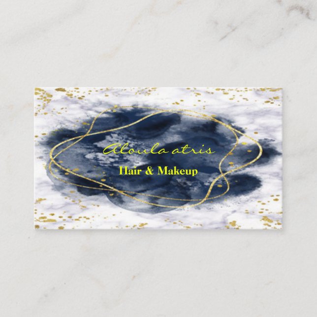 Carte De Visite maquillage artiste or marbre brillant Abstrait Bus (Devant)