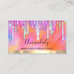 Carte De Visite Maquillage Artiste Parties scintillant Déchets ros