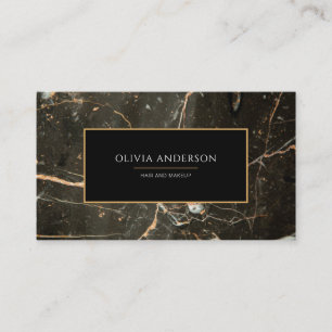 Carte De Visite Maquillage Artiste Parties scintillant d'or noir M