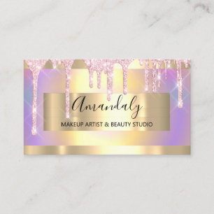 Carte De Visite Maquillage Artiste Parties scintillant Gold Entraî
