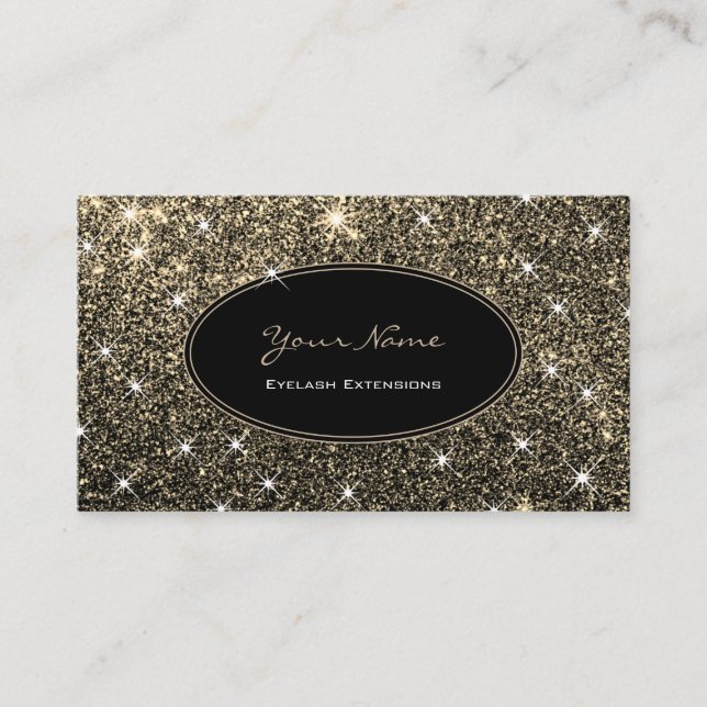 Carte De Visite Maquillage Artiste Parties scintillant Or Lumineus (Devant)