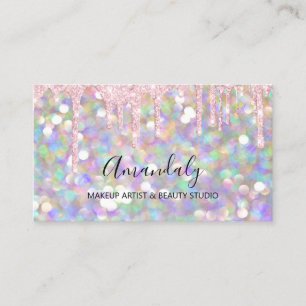 Carte De Visite Maquillage Artiste Parties scintillant Or Parties