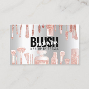 Carte De Visite Maquillage Artiste Parties scintillant Rose + Glac