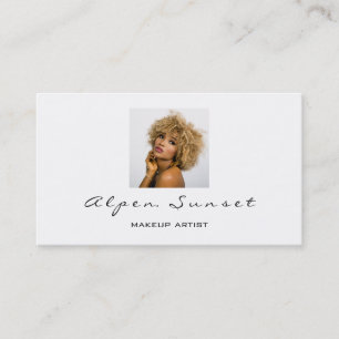 Carte De Visite Maquillage Artiste Photo Noir Blanc Minimalisme