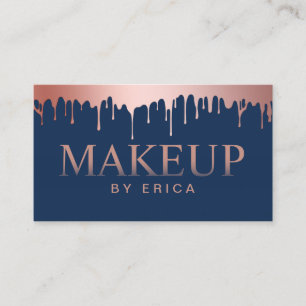 Carte De Visite Maquillage Artiste Rose Gold Drives Moderne Marine