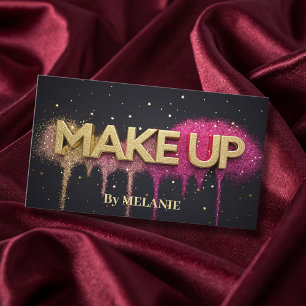 Carte De Visite Maquillage Artiste rose Gold Drives Parties scinti