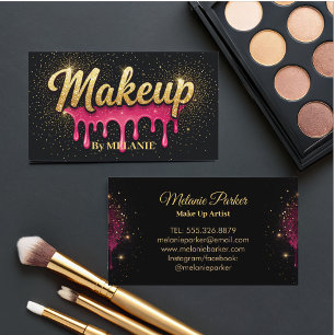 Carte De Visite Maquillage Artiste rose Gold Drives Parties scinti