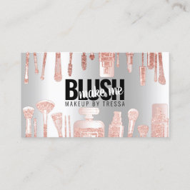 Carte De Visite Maquillage Artiste Rose Parties scintillant + Plat