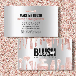 Carte De Visite Maquillage Artiste Rose Parties scintillant + Plat