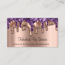 Carte De Visite Maquillage Artiste Rose Purple Drives Nails Salon