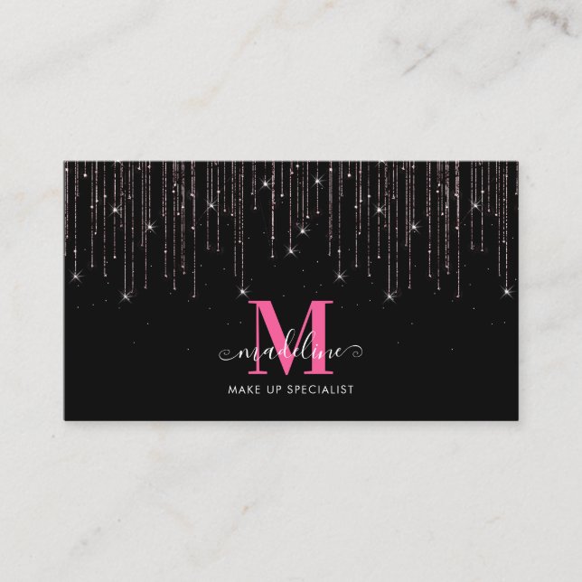 Carte De Visite Maquillage Artiste Rosegold Parties scintillant à  (Devant)