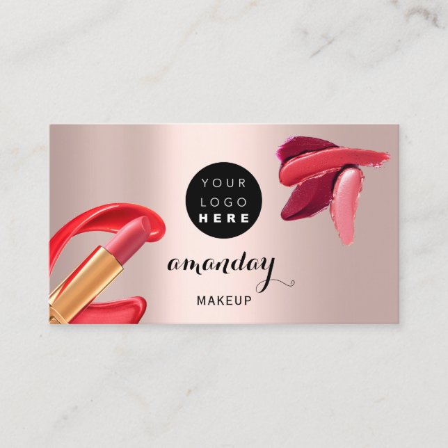 Carte De Visite Maquillage Artiste Rouge Lipstick Photo personnali (Devant)
