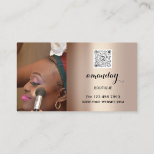Carte De Visite Maquillage Artiste Rouge Lipstick Rose Drift QR Lo