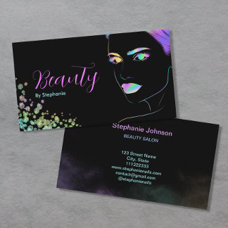 Carte De Visite Maquillage Artiste Salon de Beauté Parties scintil