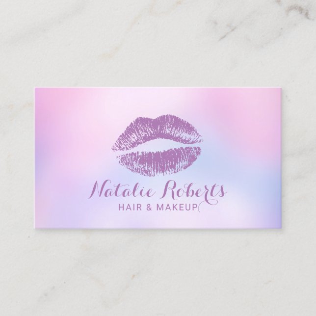 Carte De Visite Maquillage Artiste Salon des cheveux Aquarelle Pin (Devant)