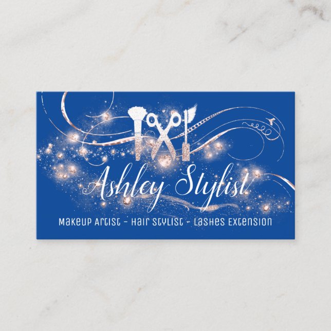 Carte De Visite Maquillage Artiste Salon des cheveux Eyelash Royal (Devant)