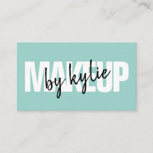 Carte De Visite Maquillage artiste signature en gras script menthe
