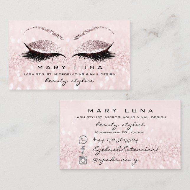 Carte De Visite Maquillage Artiste sourcils Lashes Extensi Parties (Devant / Derrière)