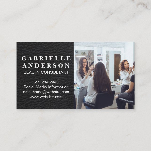 Carte De Visite Maquillage Artiste Travaillant dans le Salon (Devant)