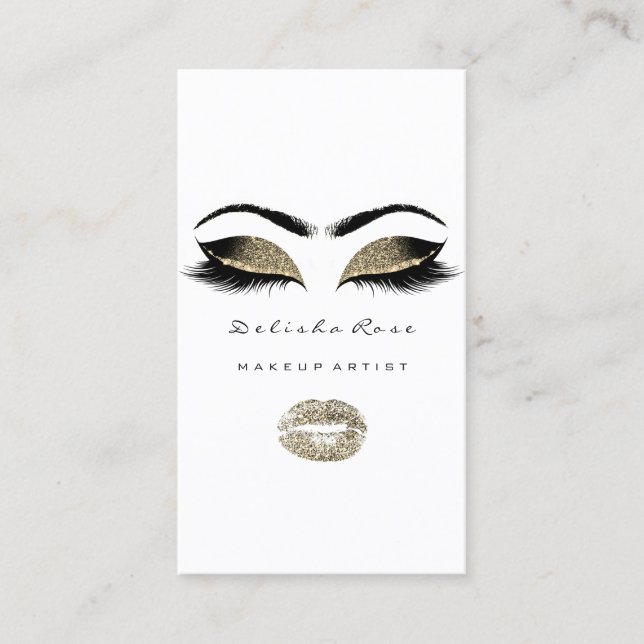 Carte De Visite Maquillage Artiste Yeux Lashes Parties scintillant (Devant)