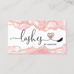 Carte De Visite Maquillage Artiste Yeux Lashes Rose Vive Agate Bus