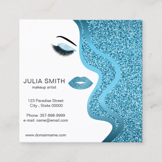 Carte de visite maquillage avec effet parties scin (Devant)