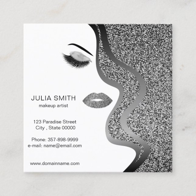 Carte de visite maquillage avec effet parties scin (Devant)