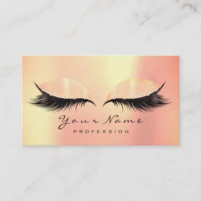 Carte De Visite Maquillage Beauté Pêcher Corail Parties scintillan (Devant)