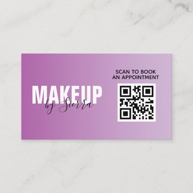 Carte De Visite Maquillage Beauté QR Code numérisation pour le ren (Devant)