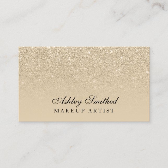 Carte De Visite Maquillage beige d'ombre de parties scintillantes (Devant)