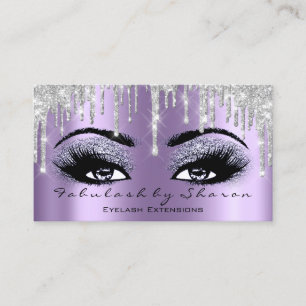 Carte De Visite Maquillage Brow Eyelash Gris Argent Purple Drivers
