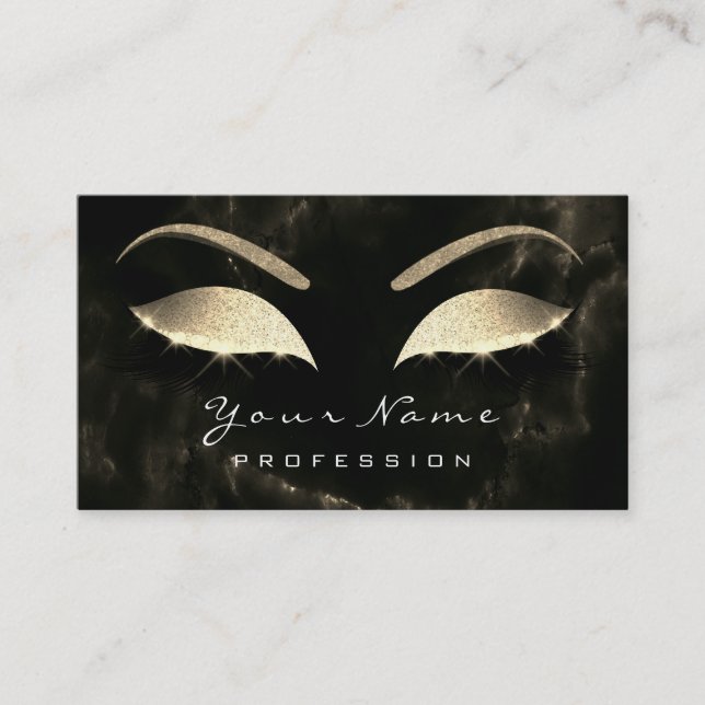 Carte De Visite Maquillage cils Parties scintillant diamant noir m (Devant)