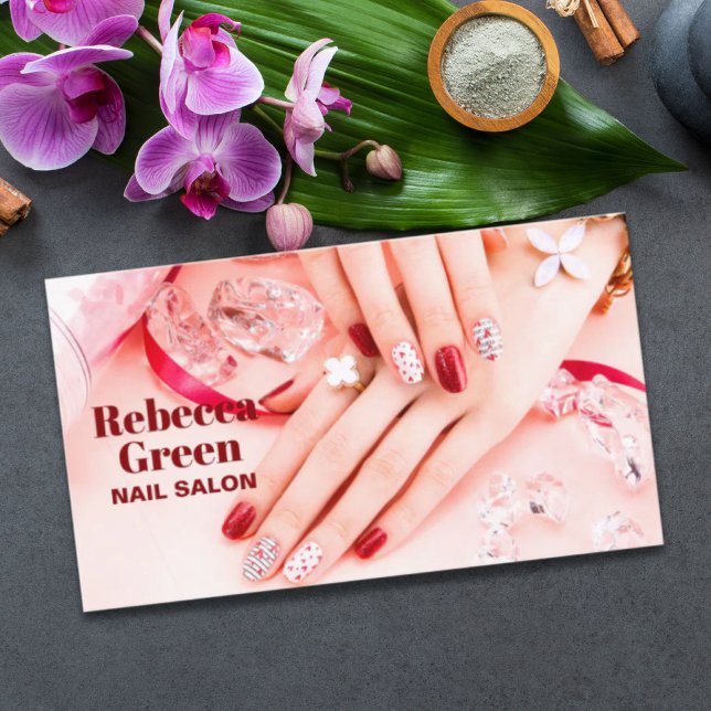 Carte De Visite Maquillage de beauté moderne manucure ongles salon (Modern beauty makeup manicure nails nail salon business card)