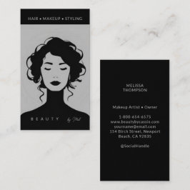 Carte De Visite Maquillage de beauté moderne ongles de cheveux noi