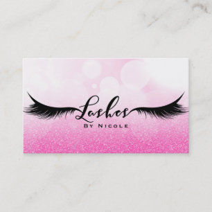Carte De Visite Maquillage de cils de charme d'étincelle de rose