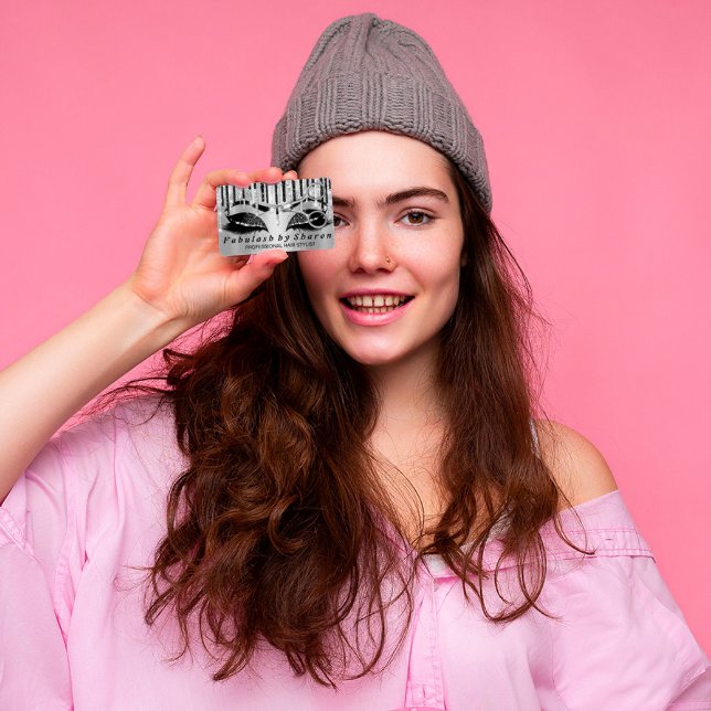 Carte De Visite Maquillage de coiffeur Eyelash Ciseaux d'argent Ar (Créateur téléchargé)
