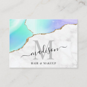 Carte De Visite Maquillage de marbre de Parties scintillant de mar