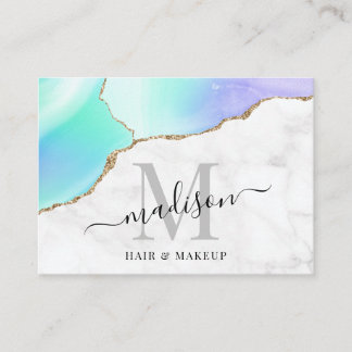 Carte De Visite Maquillage de marbre de Parties scintillant de mar