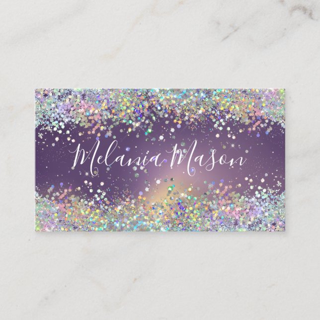 Carte De Visite Maquillage de Parties scintillant holographique Ar (Devant)