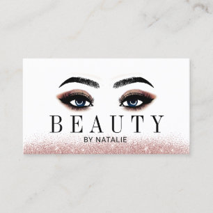 Carte De Visite Maquillage des cils Salon de beauté des yeux bleu