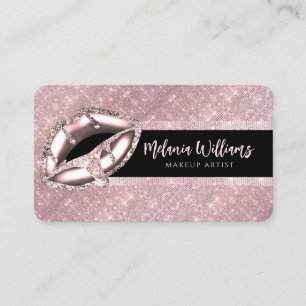 Carte De Visite Maquillage des lèvres Artiste tendance Rose noir P