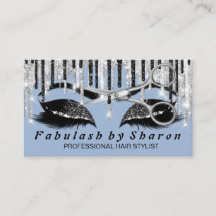 Carte De Visite Maquillage du coiffeur Eyelash Silver Blue Smover 