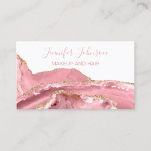 Carte De Visite Maquillage élégant de typographie rose quartz ag