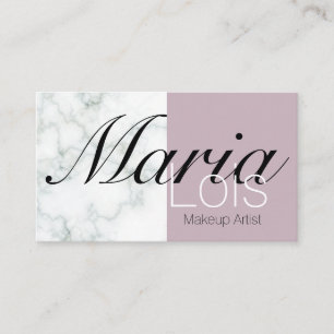 Carte De Visite Maquillage Élégant en Marbre Bicolore