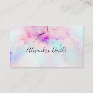 Carte De Visite Maquillage élégant Pastel Encre d'alcool tendance 