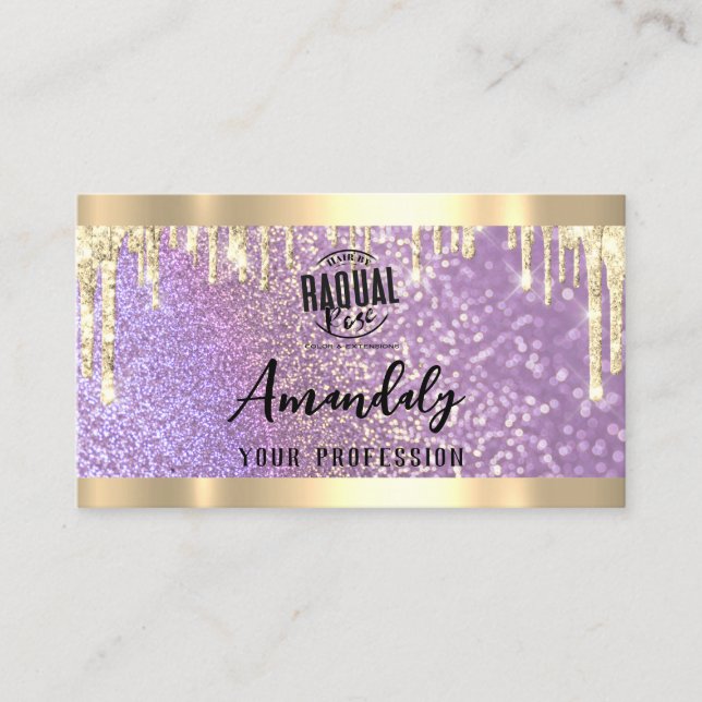 Carte De Visite Maquillage Esthétique Lash QR Logo Purple Drives (Devant)