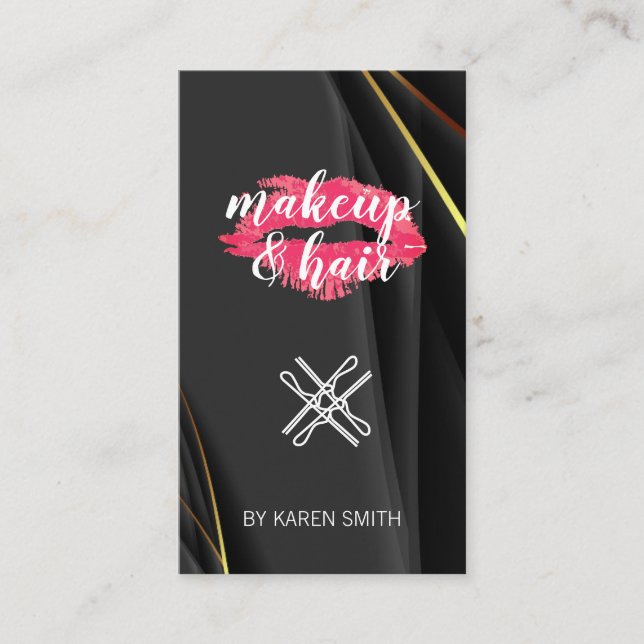 Carte De Visite Maquillage et cheveux | Baise à lèvres (Devant)