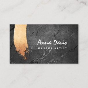 Carte De Visite Maquillage et cheveux en or rose en cuivre