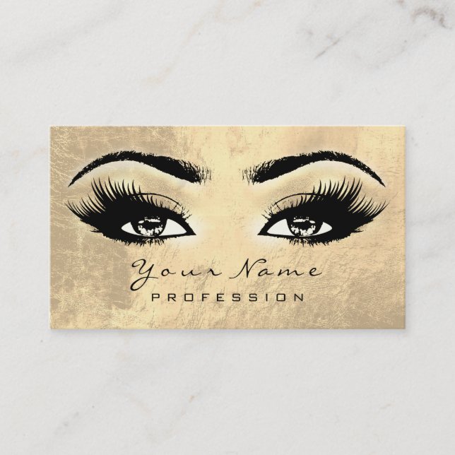 Carte De Visite Maquillage Eyebross Eyes Lashes Or Brown Lux (Devant)